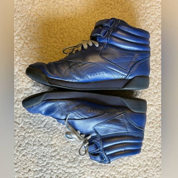 Vintage 80s Reebok Classic High-tops, metallic blue, women’s 7 - Picture 5 of 7